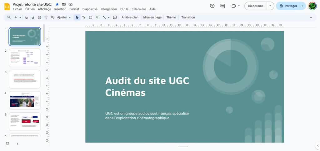 Image d'une slide audit site web