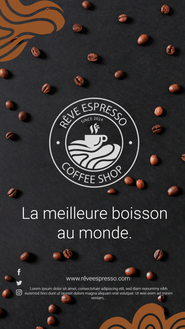Rêve espresso la meilleure boisson du monde affiche publicitaire
