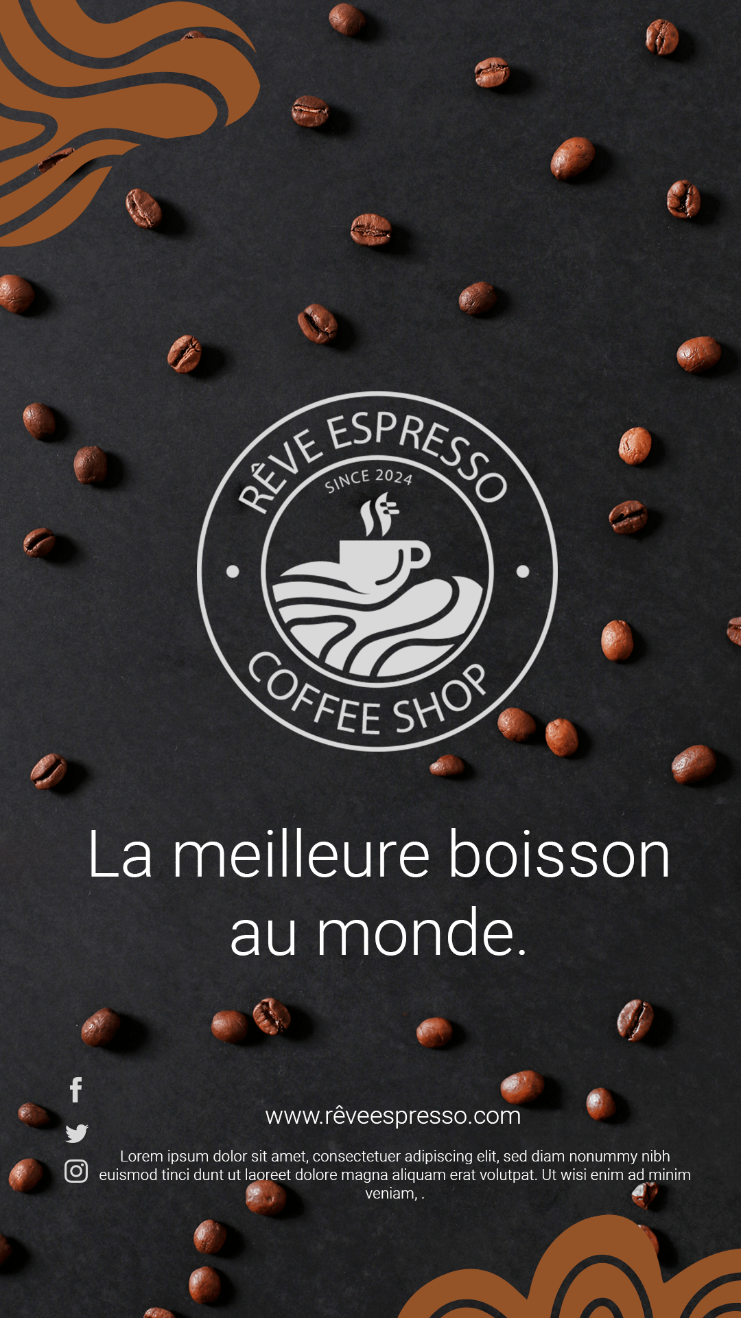 Rêve espresso la meilleure boisson du monde affiche publicitaire