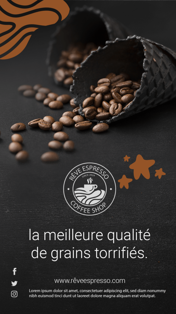 Rêve espresso le meilleur café affiche publicitaire